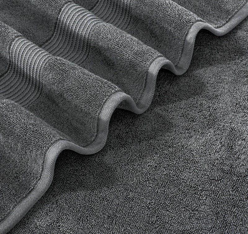 Siesta Zen Extra Large Bath Towels Set - 2 Pieces, 600 GSM 100% Cotton, Gray - Image 3